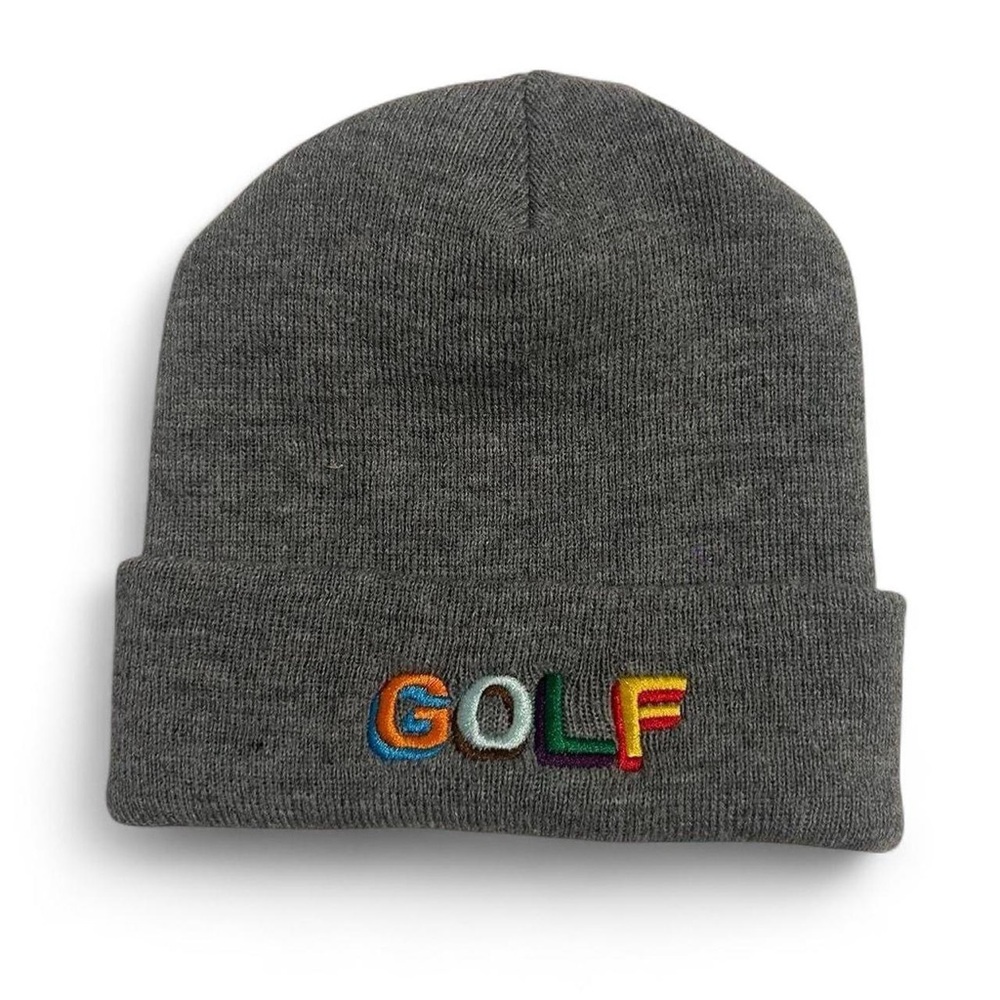 Golf Wang Grey Beanie with 3D Logo
